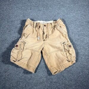Abercrombie Cargo Shorts Boys Size 12 Tan Drawstring Cotton